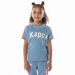 Camiseta Kappa 222 Banda Balima Azules Claro Rosas | 21895-HWJB