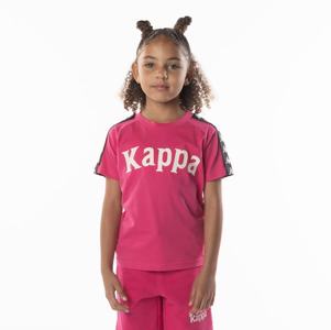 Camiseta Kappa 222 Banda Balima Rosas Negros | 61238-UOQX