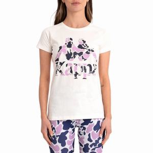 Camiseta Kappa Authentic Pinkar Blancos Morados | 14870-IZKW