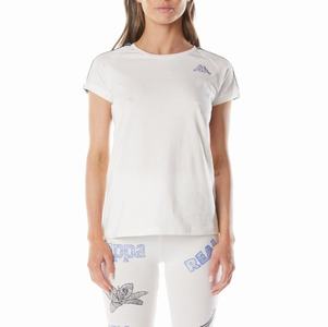 Camiseta Kappa Logo Tape Eiza Blancos | 17420-MPIW