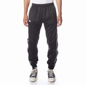 Pantalones Deportivos Kappa 222 Banda Rastoriazz Negros Blancos | 74106-LVSU