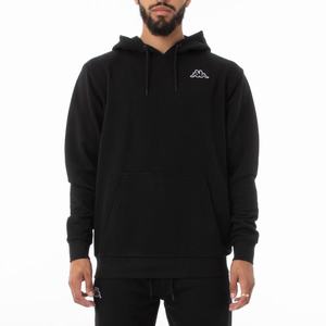Sudadera Con Capucha Kappa Logo Fleece Caiok Negros | 85790-RXJO